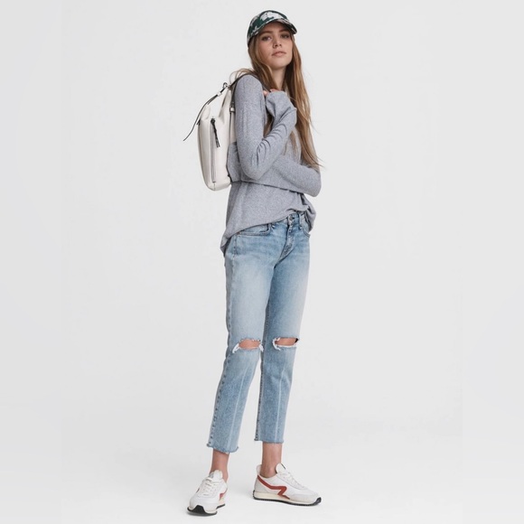 rag & bone Denim - NWT Rag & Bone Dre Low-Rise Boyfriend Jeans in Mick Distressed Raw Hem